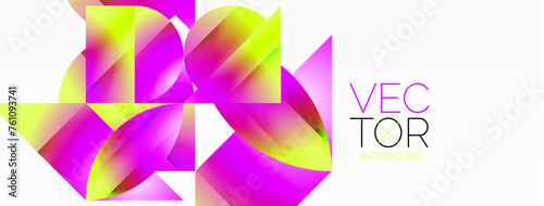 Serene gradient template. Circles and triangles mingle in minimalist perfection. Gentle fusion of forms and hues creates balanced yet captivating backdrop, embodying modern sophistication