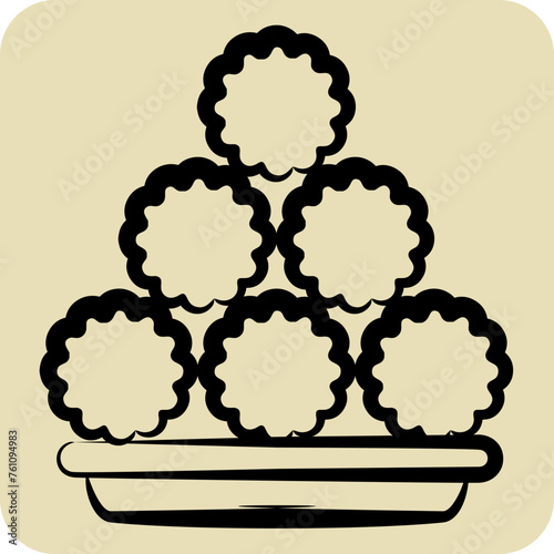Icon Meatball. related to Fast Food symbol. hand drawn style. simple design editable. simple illustration