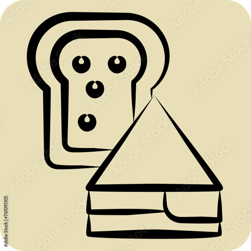 Icon Sandwich. related to Fast Food symbol. hand drawn style. simple design editable. simple illustration