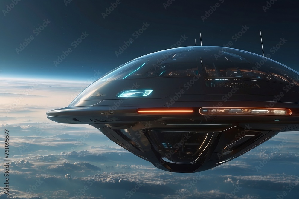 Obraz premium Scene showcasing futuristic technology beyond our current imagination