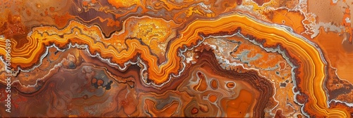 inlaid rust marbling. colorful orange-brown banner for your design.