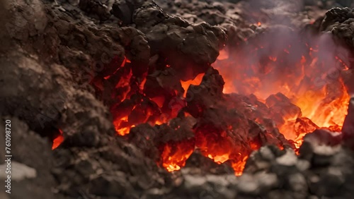 Close Up View of Lava Rock Generative AI photo