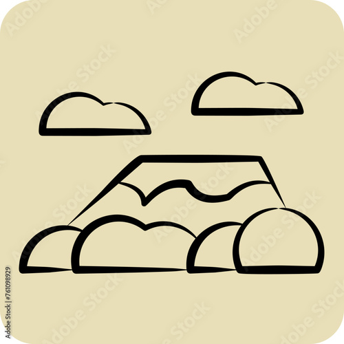 Icon Mount kilimanjaro. related to Kenya symbol. hand drawn style. simple design editable. simple illustration