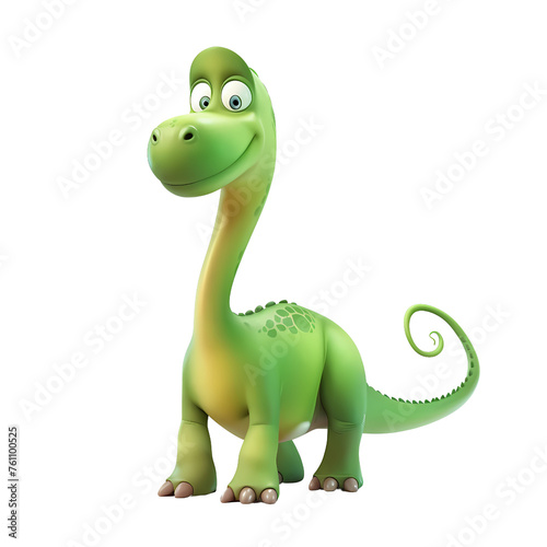 Transparent PNG 3d, cartoon, animal, vector, green, dinosaur, illustration