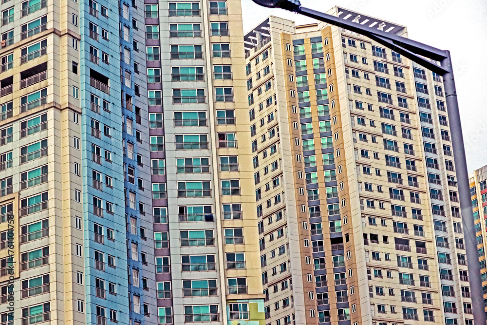 Detail of the condominium building in the city Detail of the condominium building in the city