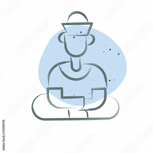 Icon Sculpture. related to Cambodia symbol. Color Spot Style. simple design editable. simple illustration