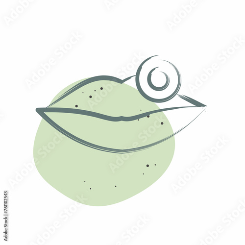 Icon Lip. related to Body Ache symbol. Color Spot Style. simple design editable. simple illustration