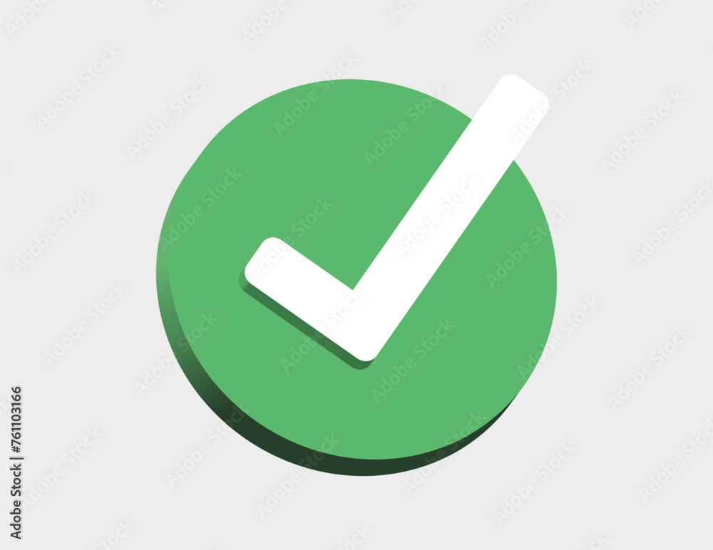 3d check mark icon . check box icon with correct, accept checkmark icons green tick box, check list circle frame - 3d checkbox symbol sign. 3d check mark icon . check box icon with correct, accept checkmark icons green tick box, check list circle frame - 3d checkbox symbol sign.