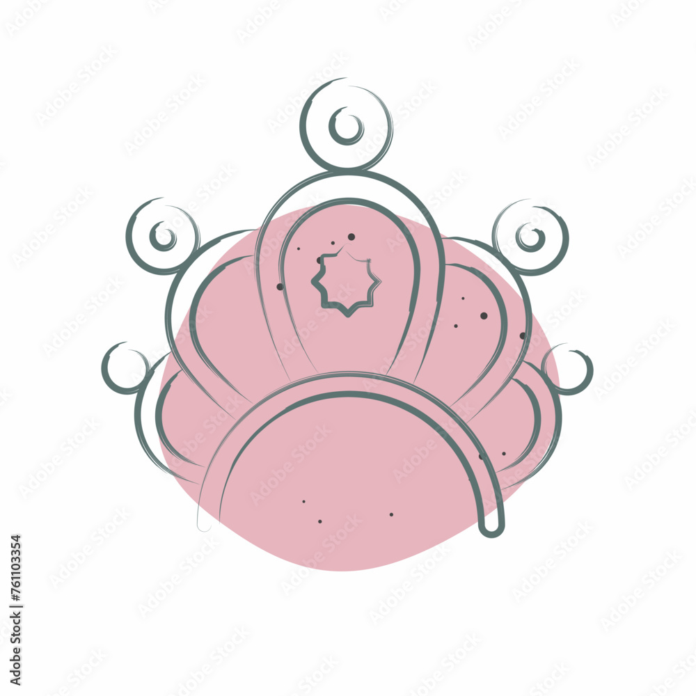 Icon Crown. related to Indigenous People symbol. Color Spot Style. simple design editable. simple illustration Icon Crown. related to Indigenous People symbol. Color Spot Style. simple design editable. simple illustration