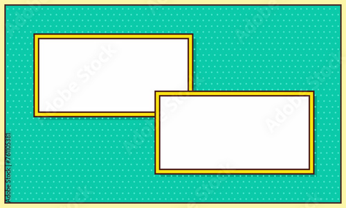 Blank comic frame in dotted background 
