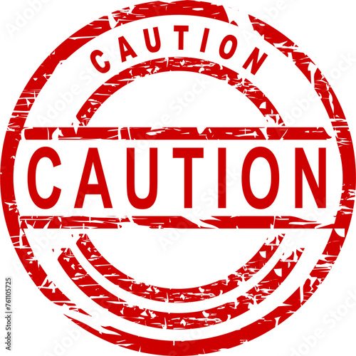 caution stamp sticker in vector format 