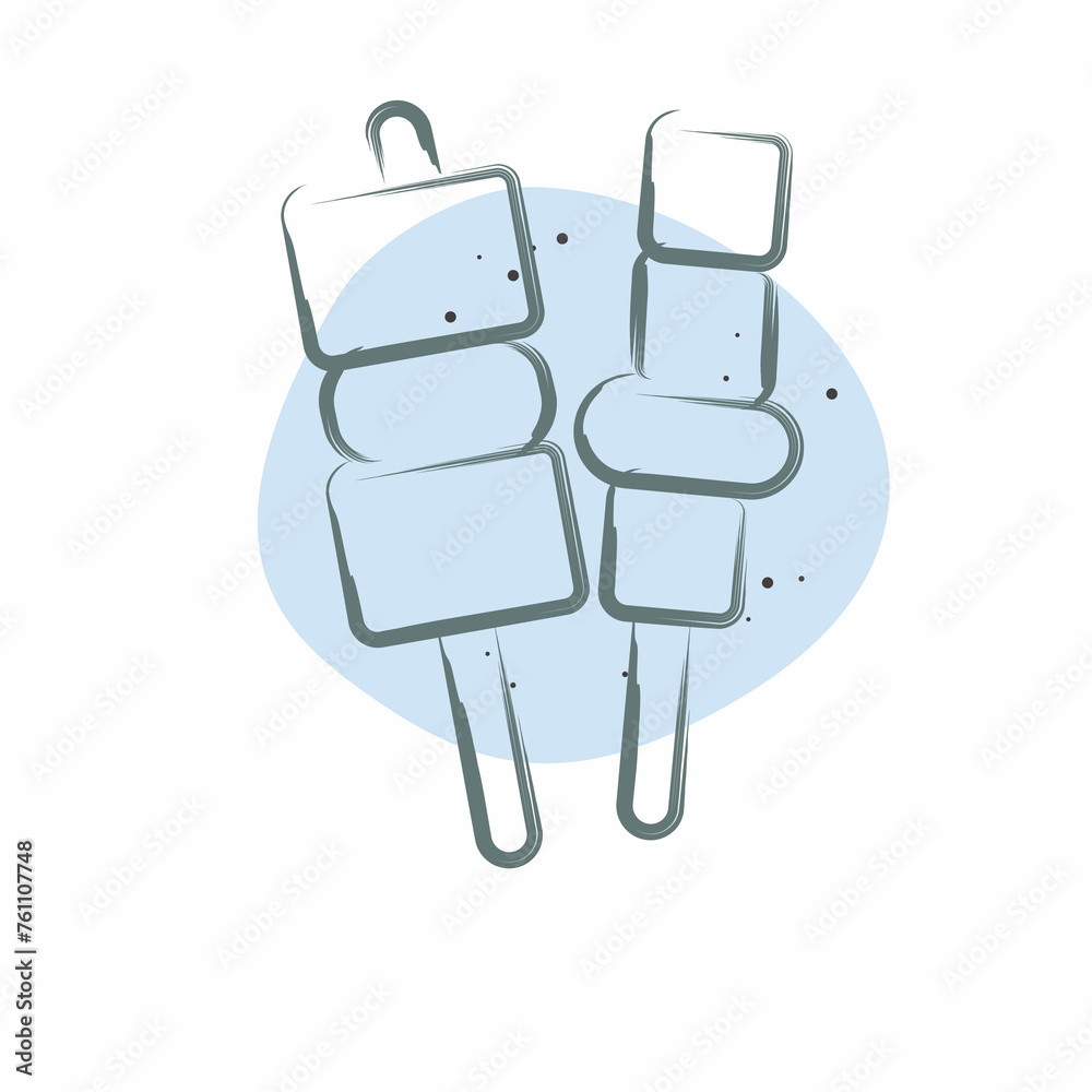 Icon Barbecue. related to Breakfast symbol. Color Spot Style. simple design editable. simple illustration Icon Barbecue. related to Breakfast symbol. Color Spot Style. simple design editable. simple illustration