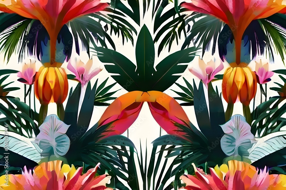 colorful tropical wallpaper landscape Generative AI
