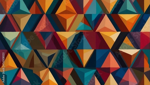 Geometric wonder where triangles, squares, lines, and stripes converge in a symphony of shapes