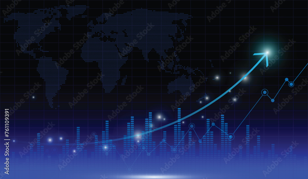 Stock market and trading.trend of graph vector design.Corporate future growth plan.digital graph.	