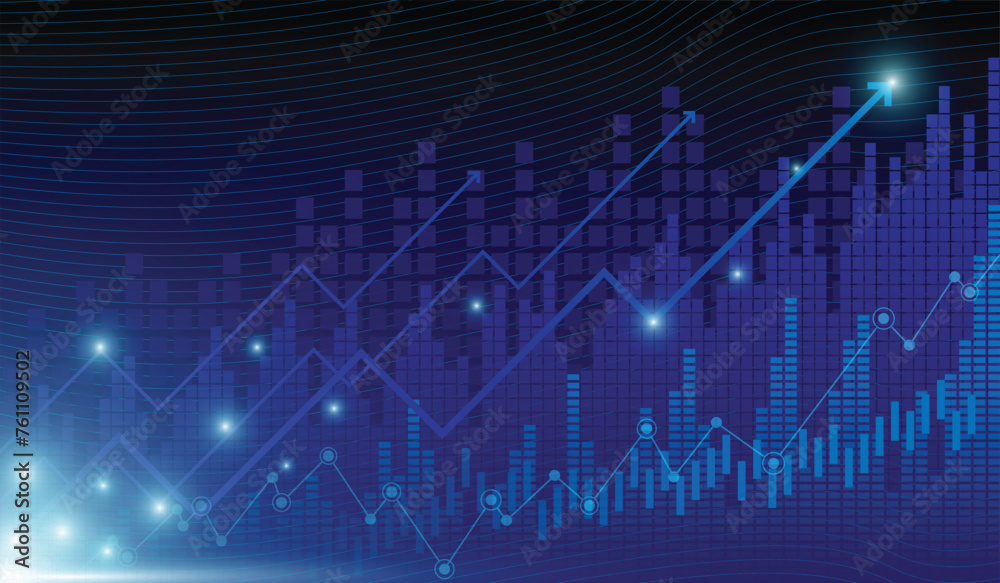 Stock market and trading.trend of graph vector design.Corporate future growth plan.digital graph.	