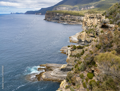 Sea cliffs on the coast of the  rugged Tasman Peninsula, Tasmania