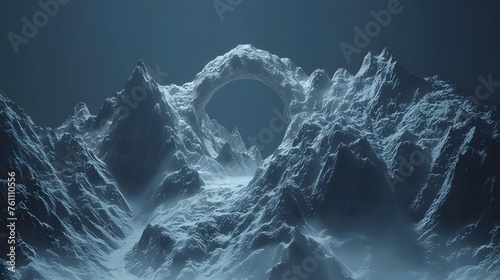 Snow-Covered Mountains Reveal a Mysterious Ring-Shaped Portal to a Dark Blue Universe