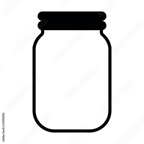 black vector jar icon on white background