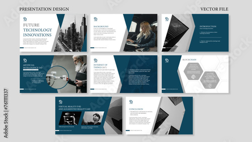 Future Business presentation vector design with blue color
