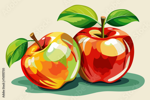 vector-of-watercolor-apples 