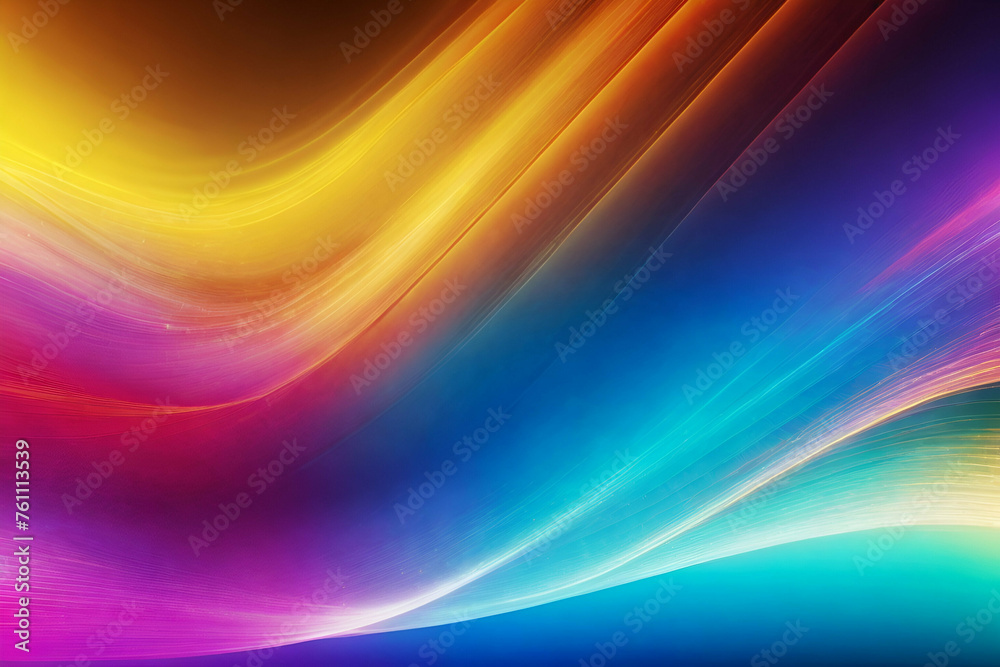 Fototapeta premium Colorful growing light wave effect in depth, abstract technology background
