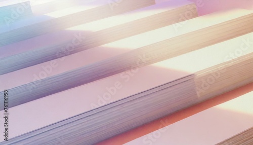 3D illustration of close-up texture background of stacks of white paper sheets.
 photo