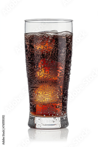 A refreshing glass of cola with ice cubes for a cool pick-me-up