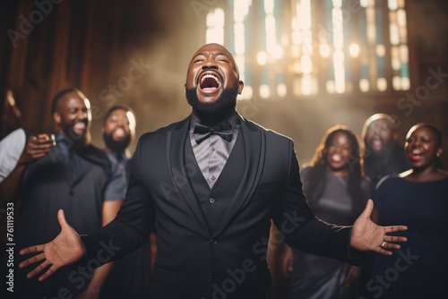 Gospel choir at African-American black church