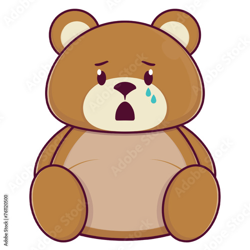 bear crying face cartoon cute