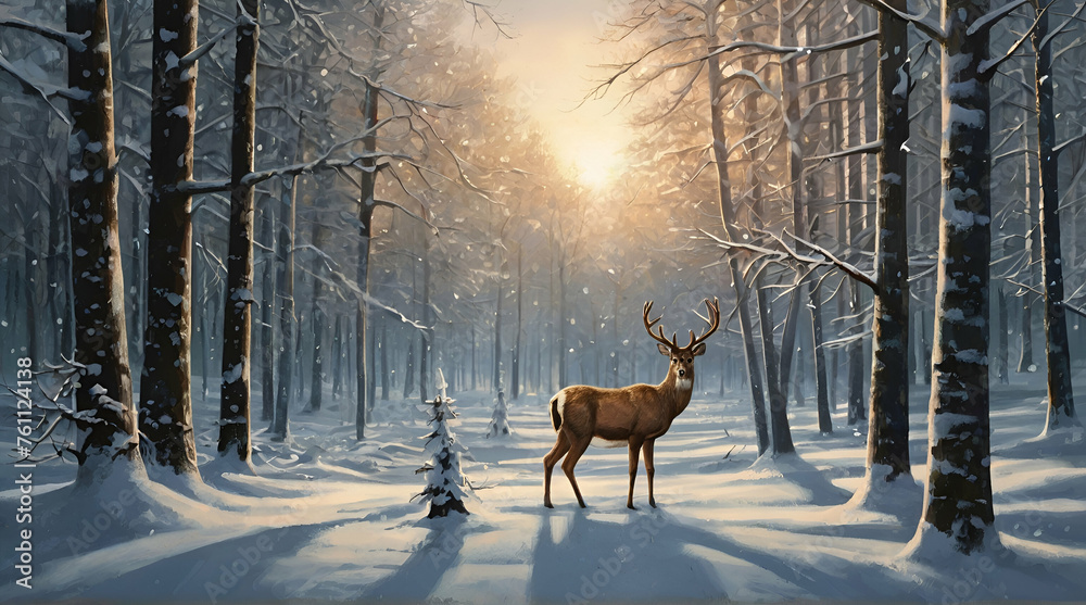 House in winter in the style of a holiday card. Merry christmas and happy new year concep.generative.ai House in winter in the style of a holiday card. Merry christmas and happy new year concep.generative.ai