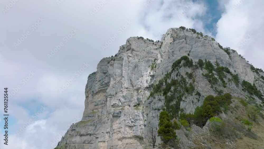 Overtaking cliff to impressive rock mountain, Mount Granier, French Alps Overtaking cliff to impressive rock mountain, Mount Granier, French Alps