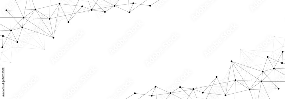 Network polygon structure technology connect lines and dots. Copy space background.