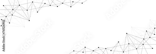 Network polygon structure technology connect lines and dots. Copy space background.