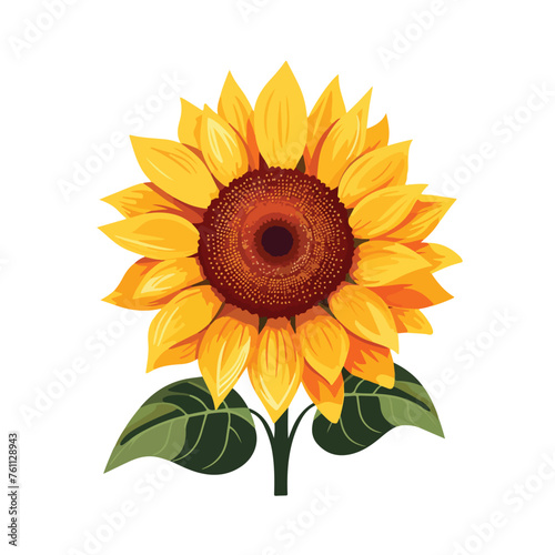 Fototapeta Naklejka Na Ścianę i Meble -  A cheerful sunflower illustration with its golden 