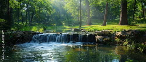 Soothing sounds of nature in a tranquil meditation space, emphasizing serenity and mental clarity