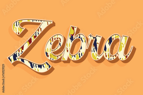 Zebra Texture Text Efect