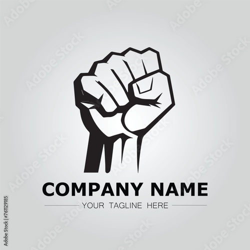 Fist logo company vector image with strong power and fight symbol design