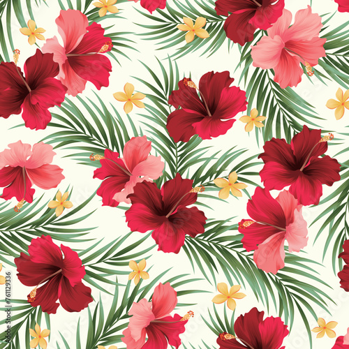 Beautiful hibiscus pattern perfect for textiles, © daicokuebisu