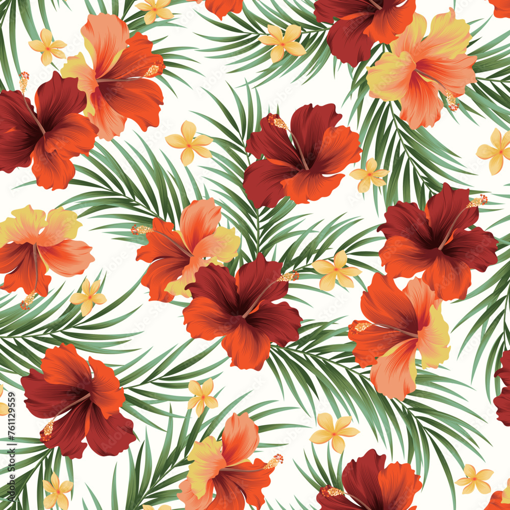 Beautiful hibiscus pattern perfect for textiles,