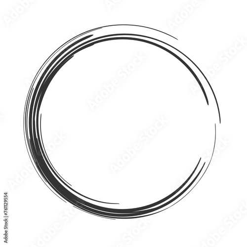 Circle Grunge Frame Design. Vector Design on White Background