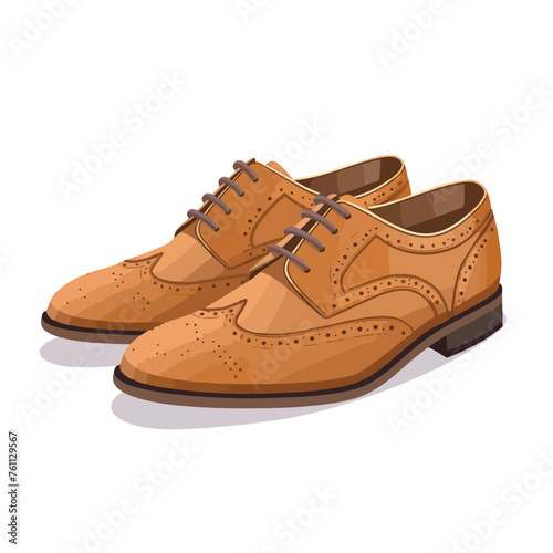 A classic pair of wingtip brogues illustration with