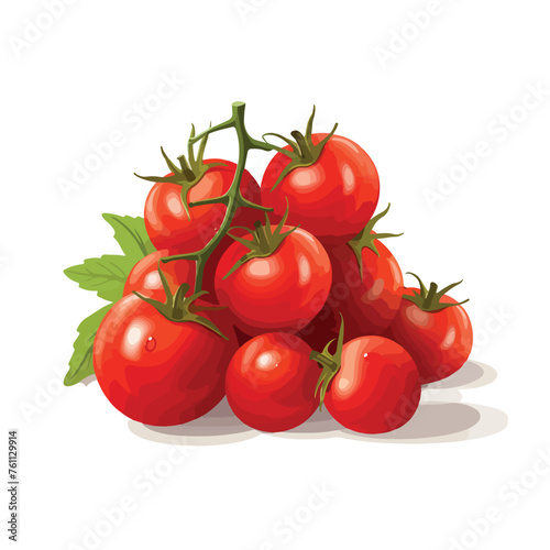 A cluster of ripe cherry tomatoes illustration 
