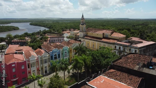 Imagens aéreas do centro histórico de João Pessoa, Hotel Globo, Praça Antenor Navarro, Rio Sanhaua, Paraiba photo