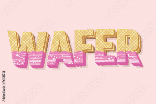 Wafer Strawberry Milk Text Effect