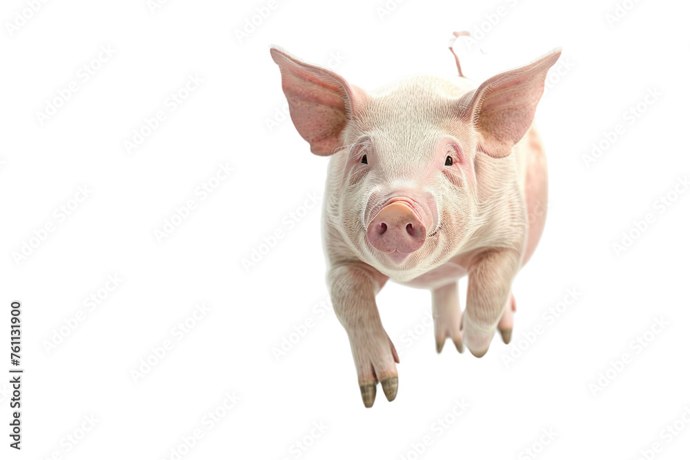 A white background showcasing a 3 dimensional depiction of a pig in motion Realistic daytime first person perspective
A white background showcasing a 3 dimensional depiction of a pig in motion Realistic daytime first person perspective