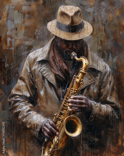 Passionate jazz art for bar ambiance