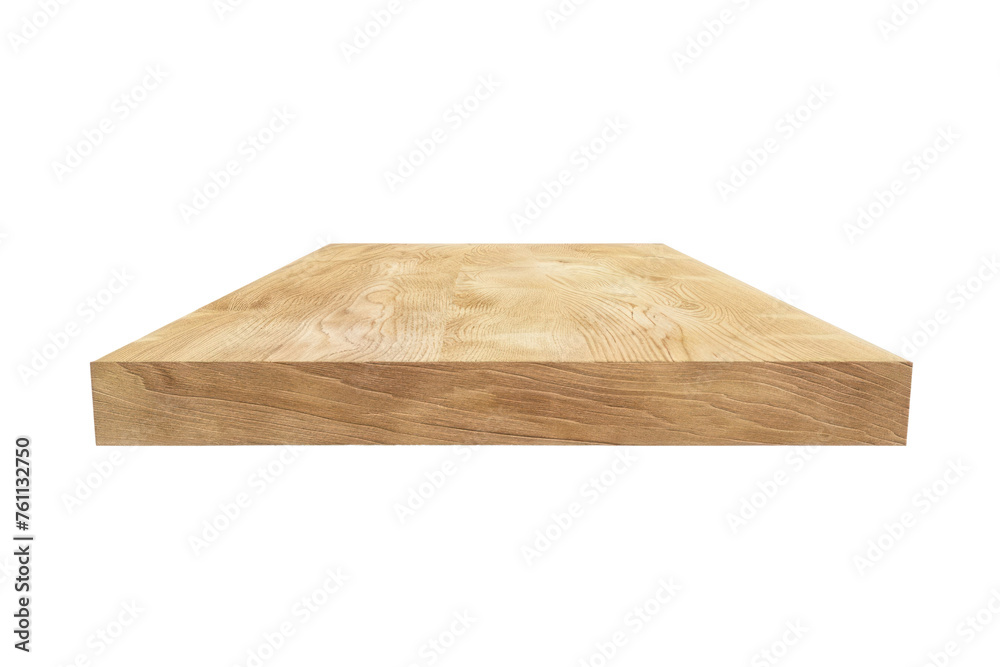 
Light wooden table top isolated on white background - can be used for display or montage your products. 3d illustration Real daytime first person perspective