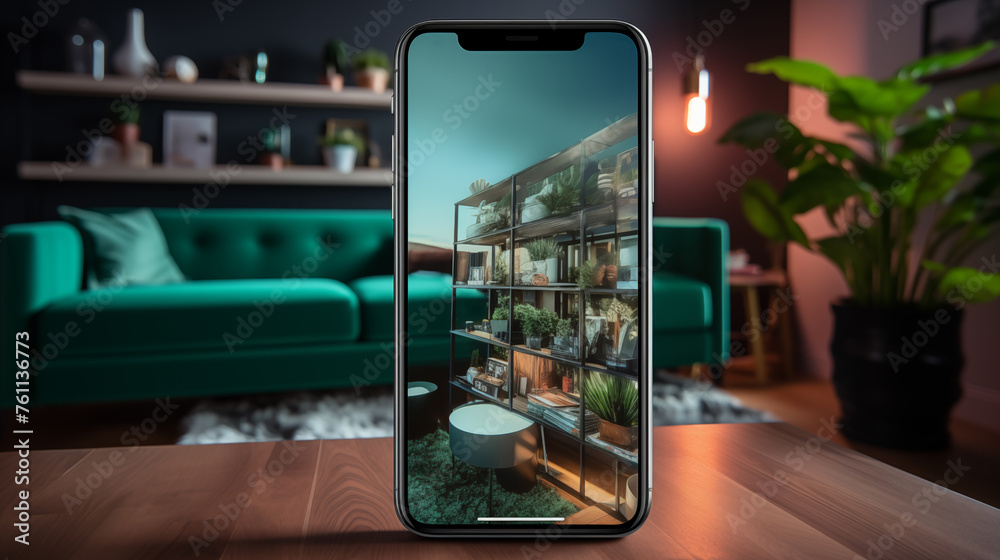 Concept of designing a room. The selection of green color and texture Concept of designing a room. The selection of green color and texture