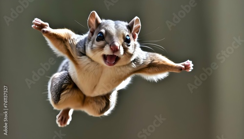 A Flying Squirrel With Its Fur Bristling In Excite © Mimi